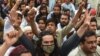 Activists of Pashtun Protection Movement (PTM) protest against the arrest of their activists and leaders, in Karachi on Feb. 10, 2019. 