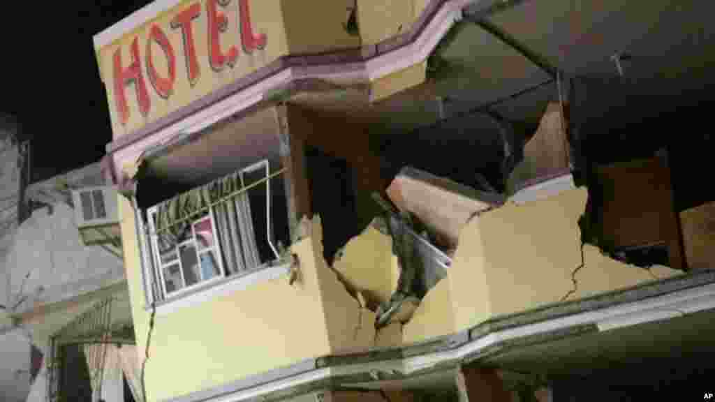 Un hôtel dans la ville de Manta, Équateur, 17 avril 2016.
