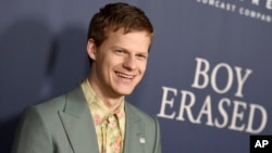 Lucas Hedges arrives at the Los Angeles premiere of "Boy Erased," Oct. 29, 2018, at the Directors Guild of America.