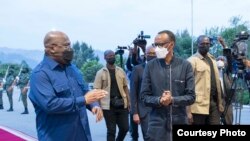 Les présidents Paul Kagame du Rwanda (à droite) et Felix Tshisekedi de la RDC.