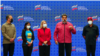 De izquierda a derecha: El ministro de petróleo Tarek El-Aissami, la vicepresidenta Delcy Rodríguez, la ahora diputada Cilia Flores, el presidente en disputa Nicolás Maduro y el jefe de campaña Jorge Rodríguez. [Foto: Reuters]
