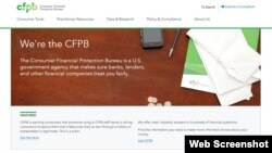Situs web Biro Perlindungan Keuangan Konsumen.