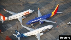 Foto udara memperlihatkan pesawat Gol Airlines, Southwest Airlines dan Alaska Airlines Boeing 737 MAX yang diparkir di fasilitas Boeing di Bandara Internasional Grant County di Moses Lake, Washington, 16 September 2019. (Foto: Reuters / Lindsey Wasson)