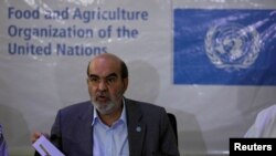 រូបភាព​ឯកសារ៖ លោក José Graziano da Silva អគ្គនាយក​អង្គការ​កសិកម្ម និង​ស្បឿង​អាហារ​ ថ្លែង​នៅ​ក្នុង​សន្និសីទ​កាសែត​មួយ​ កាលពី​ថ្ងៃទី៧ ខែមេសា ឆ្នាំ២០១៧។