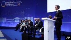 Держсекретар США Ентоні Блінкен (на відкритті Конференції з відновлення України в Лондоні, 21 червня 2023. Henry Nicholls/Pool Photo via AP