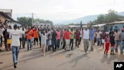 Des manifestants à Bujumbura, capitale du Burundi (AP Photo/Eloge Willy Kaneza)