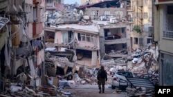 Piştî erdhêja wêranker dîmenek ji bajarê Hatay yê Tirkîyê, 12 Sibat,2023.