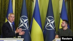 Йенс Столтенберг и Владимир Зеленский. Киев, 28 сентября 2023 г.