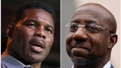 លោក Raphael Warnock (ស្ដាំ) ជាសមាជិក​ព្រឹទ្ធសភា​សហរដ្ឋ​អាមេរិកខាង​គណបក្ស​ប្រជាធិបតេយ្យ និងលោក Herschel Walker ​បេក្ខជន​សមាជិក​ព្រឹទ្ធសភា​ខាង​គណបក្ស​សាធារណរដ្ឋ​ ប្រជែង​គ្នា​យក​តំណែង​សមាជិក​ព្រឹទ្ធសភា​នៅ​រដ្ឋ Georgia។