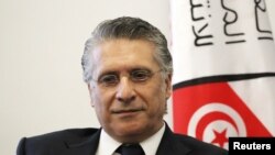 Nabil Karoui, magnat des médias, lors du dépôt de sa candidature à la commission électorale tunisienne, le 2 août 2019. 