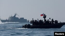 資料照：台灣海軍在高雄海軍基地舉行軍演。（2024年1月31日）