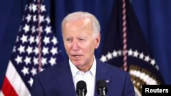Presiden AS Joe Biden menyampaikan pidato menyusul insiden penembakan terhadap mantan Presiden AS Donald Trump, di Pantai Rehoboth, Delaware, AS, 13 Juli 2024. (Foto: REUTERS/Tom Brenner)