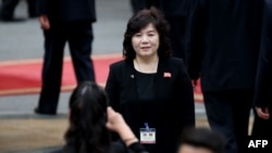 FILE - North Korean Vice Minister of Foreign Affairs Choe Son Hui attends the welcome ceremony of North Korea's leader Kim Jong Un (not pictured) at the Presidential Palace in Hanoi, March 1, 2019. 