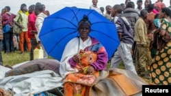 Wasu daga cikin 'yan gudun hijirar Jamhuriyar Dimukuradiyyar Congo da ke Kiziba, kasar Rwanda
