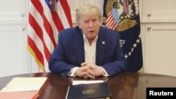 Presiden AS Donald Trump sedang dirawat di rumah sakit militer "Walter Reed", karena terinfeksi virus corona (COVID-19). (Foto: Gedung Putih via Reuters) 