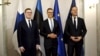 Прем'єр-міністр Естонії Крістен Міхал, президент Фінляндії Александер Стубб і генеральний секретар НАТО Марк Рютте на саміті країн НАТО Балтійського моря в президентському палаці в Гельсінкі, Фінляндія, 14 січня 2025 р. (Фото: Antti Aimo-Koivisto / LEHTIKUVA / AFP)