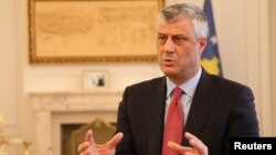 Kosovo's President Hashim Thaci gives an interview for REUTERS in his office in Kosovo's capital Pristina, Jan. 16, 2017.