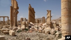 Ruines de Palmyre, en Syrie centrale, 28 Mars, 2016..(SANA via AP)