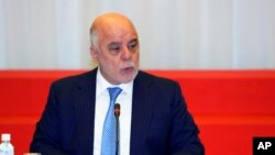 FILE - Iraq's Prime Minister Haider al-Abadi, April 5, 2018. 